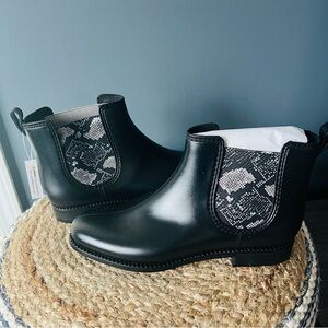 Henry Ferrera Marsala Snake Print Rain Boots